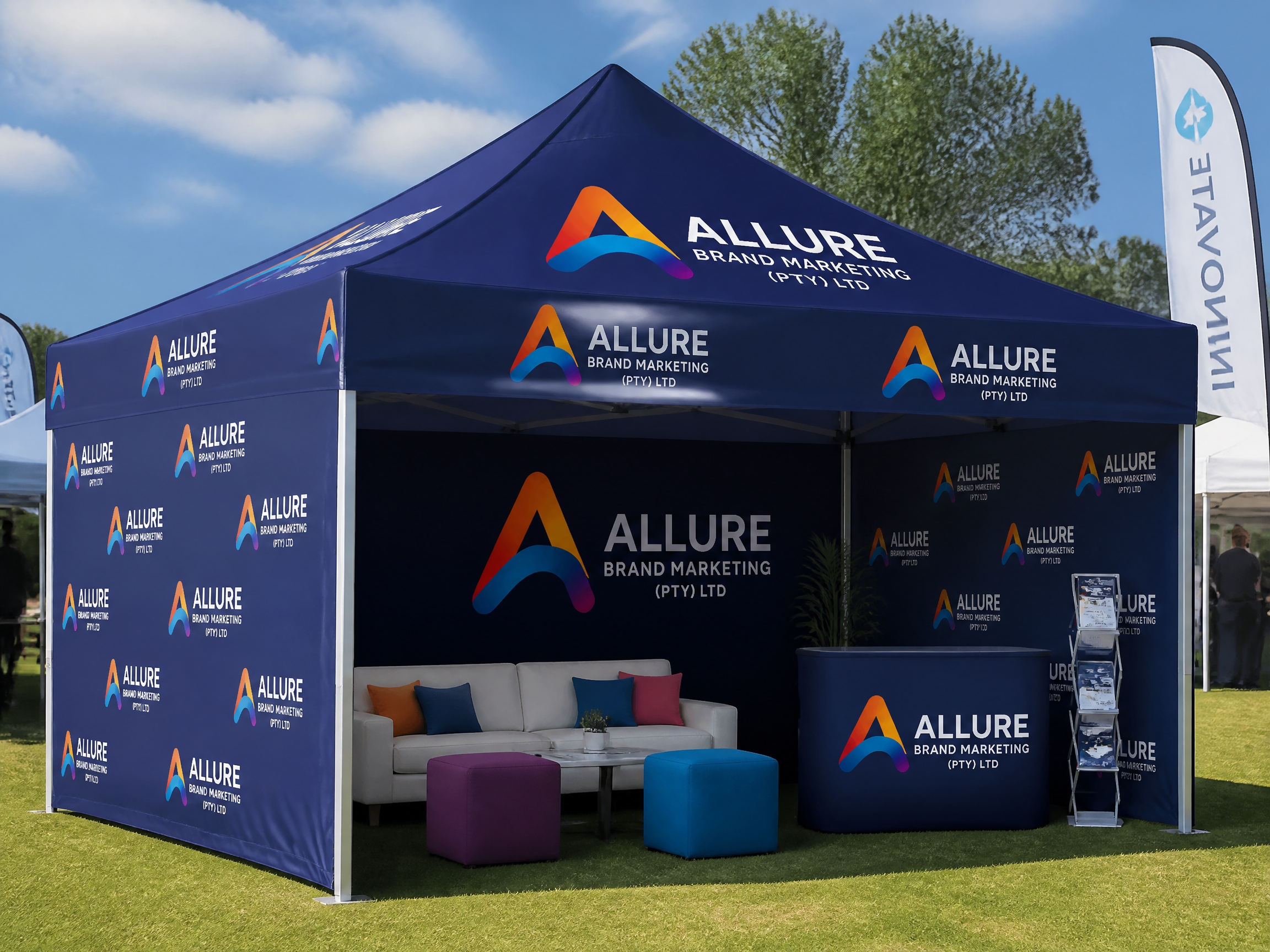 Allure branded gazebo and event display
